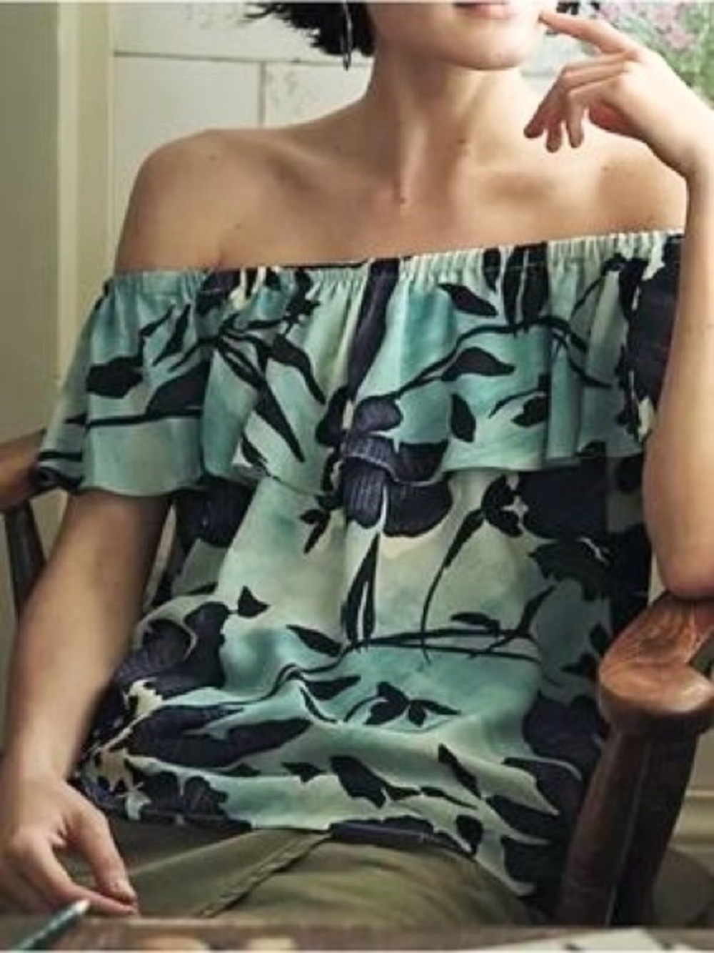 Maeve for Anthropologie Islander Off-the-Shoulder Floral Top